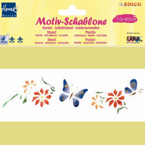Motiv-Schablone "Schmetterlinge & Blumen"
