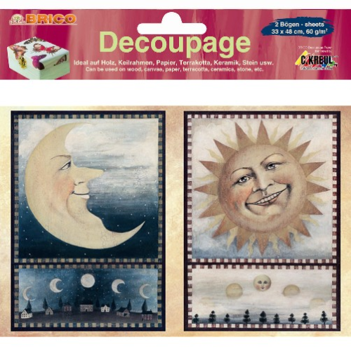 Decoupage-Papier "Sonne und Mond"