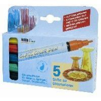 HOBBY LINE Glasmalstifte Glass Color Pen 5er Set