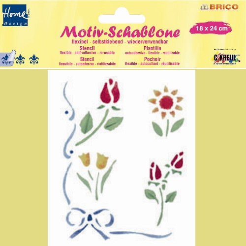 Motiv-Schablone "Blumen mit Schleife"