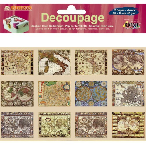 Decoupage-Papier "Historische Landkarten"